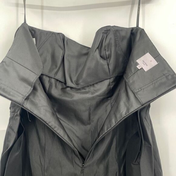 Vera Wang Maids Black Hutch Slim Spaghetti Strap Bow-Back Midi Dress Size 12 - Picture 8 of 10